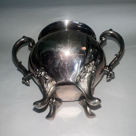Vintage Sugar Bowl Silver Plate Unmarked - Picture 9 of 13